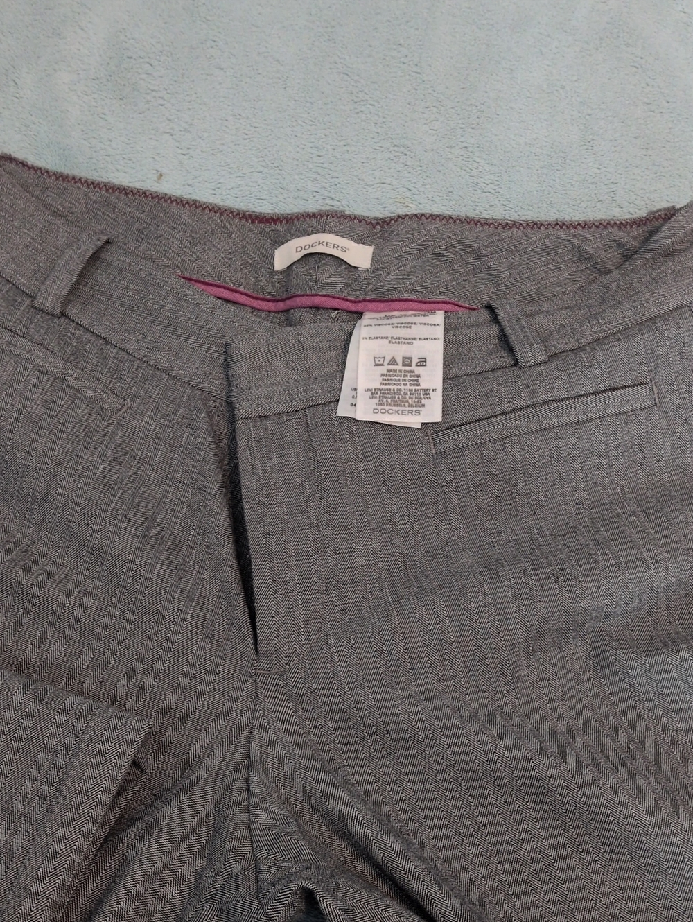 Dockers Light Gray Herringbone Dress Pants